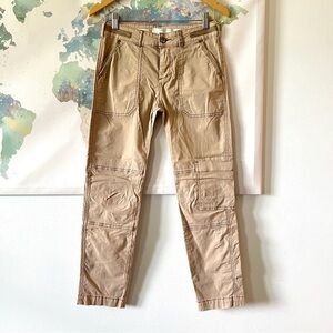 Anthropologie Hei Hei Pants The Wanderer Khaki Tan Utility Straight Ankle Sz 25